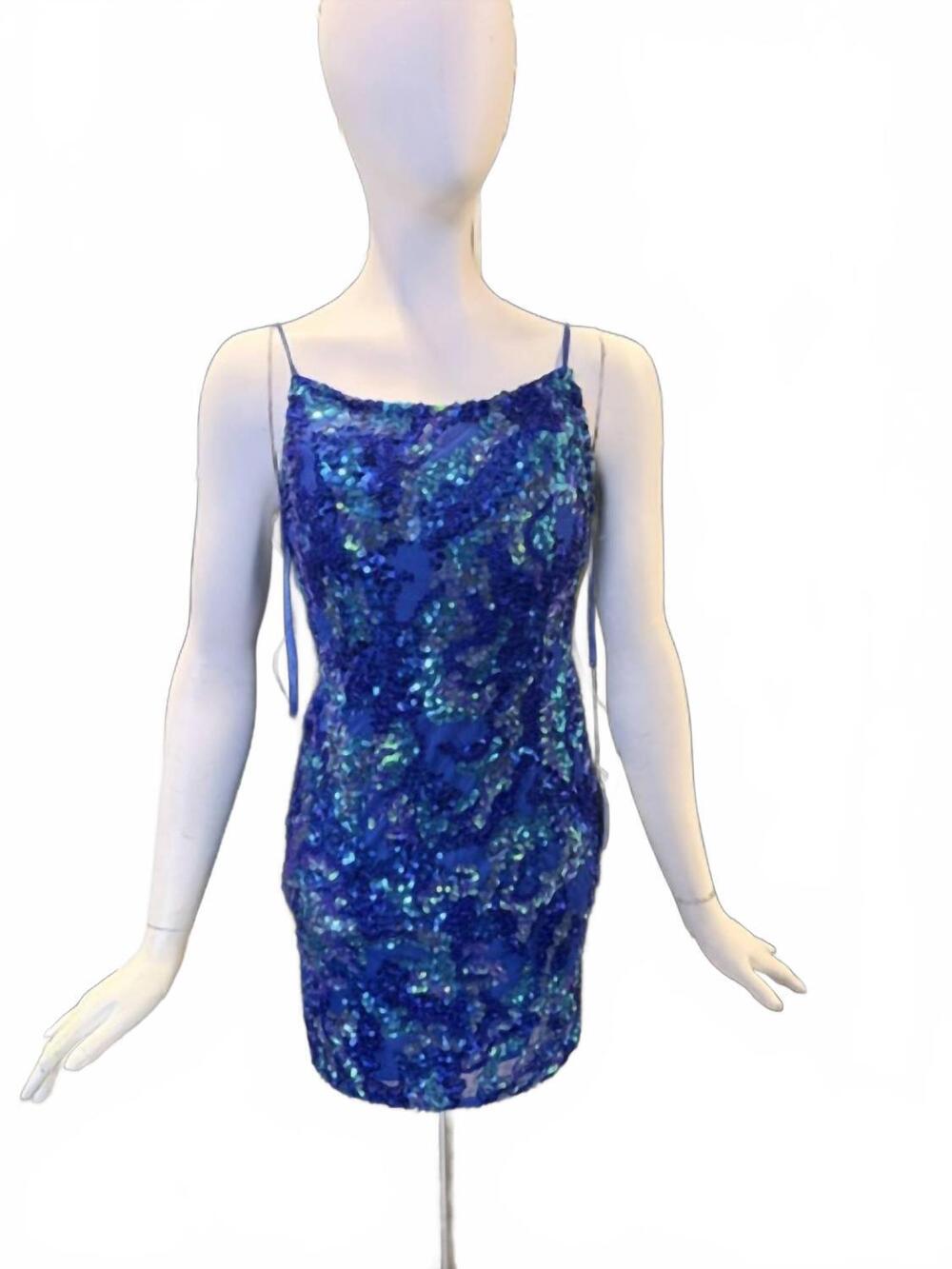 NEW ALETA women's sleeveless mini dress in royal blue